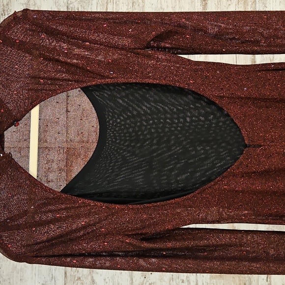 St. John - Burgundy Long Sparkly Dress - Retail $1,898 - Picture 3 of 3